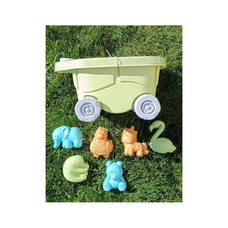 Beach Toys 9-delni otroški komplet bioplastičnih igral za peskovnik - z vozičkom - MiniPark