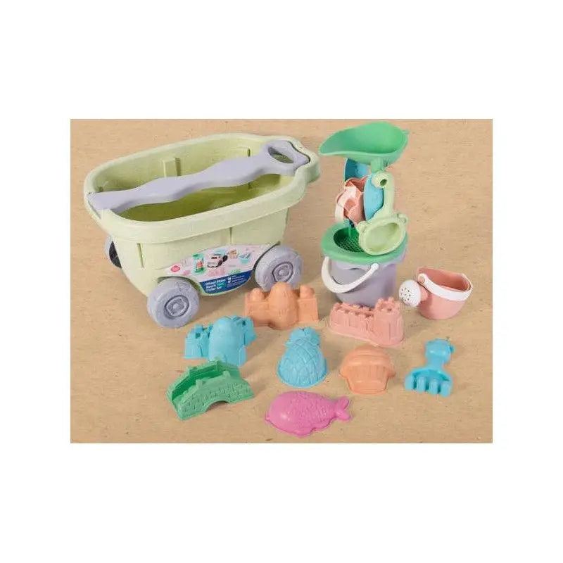Beach Toys otroški 13-delni komplet bioplastičnih igrač za peskovnik z vozičkom - MiniPark
