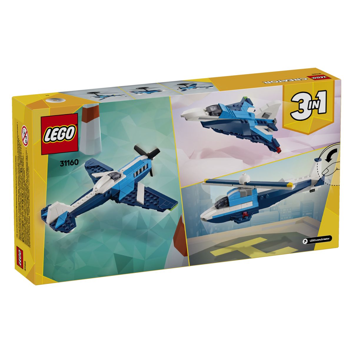 Lego Creator 31160 Zračno vozilo: Tekmovalno letalo 3v1