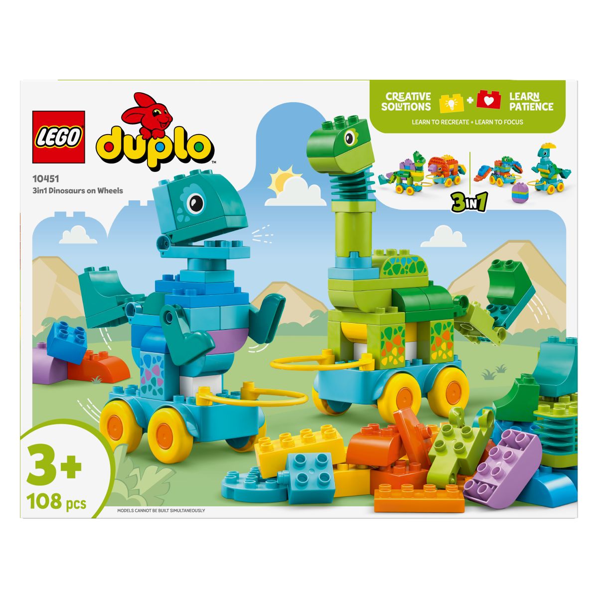 Lego Duplo 10451 Dinozavri na kolesih 3v1