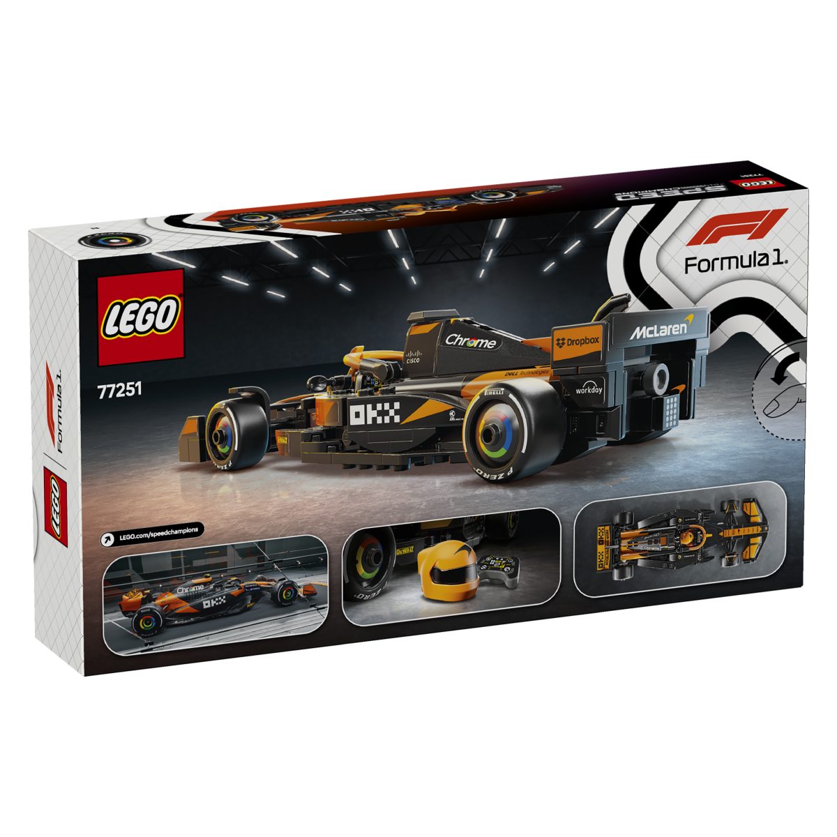 Lego Speed Champions 77251 Dirkalni avtomobil McLaren F1 Team MCL38