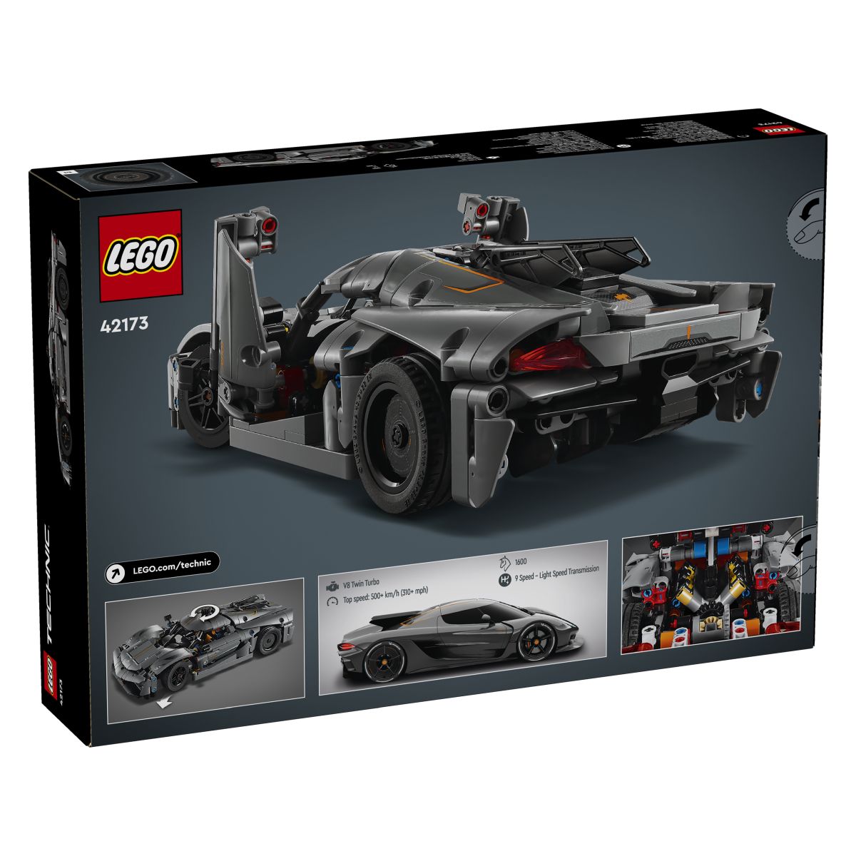 Lego Technic 42173 Koenigsegg Jesko Absolut, siv hiperavtomobil