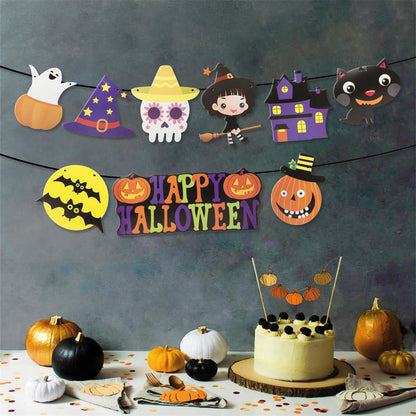 Halloween papirnata girlanda - z več motivi - 3,5 m