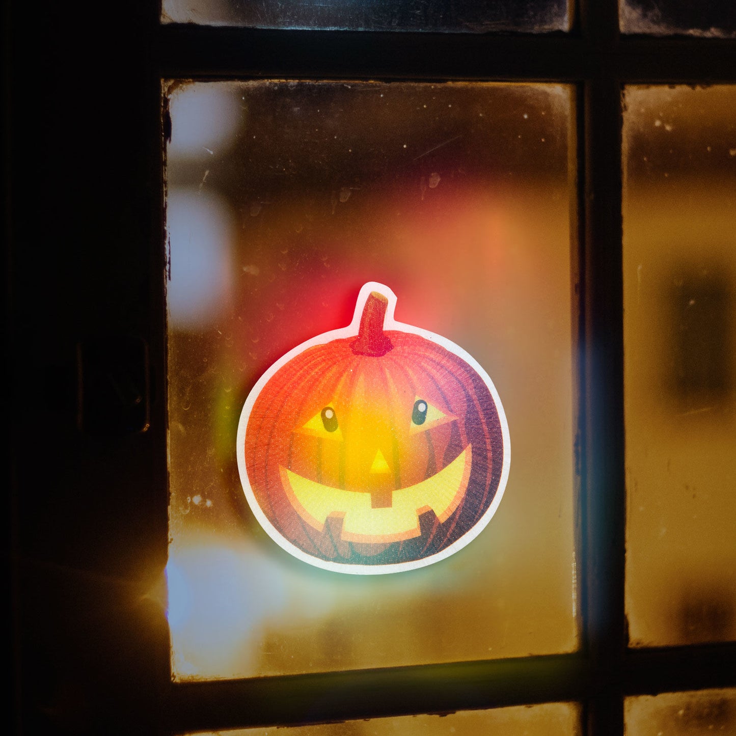 Halloween RGB LED dekor - samolepilni - buča