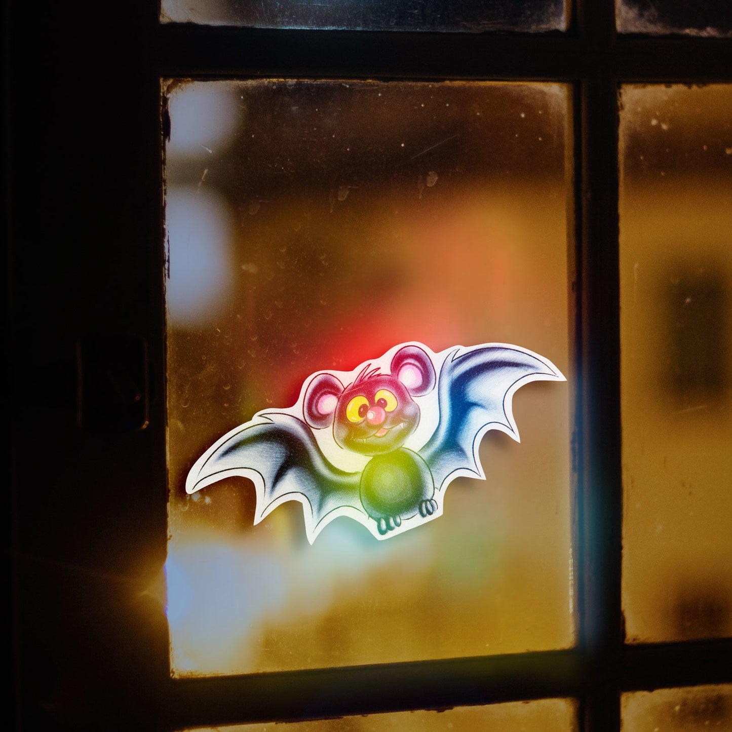 Halloween RGB LED dekor - samolepilni - netopir