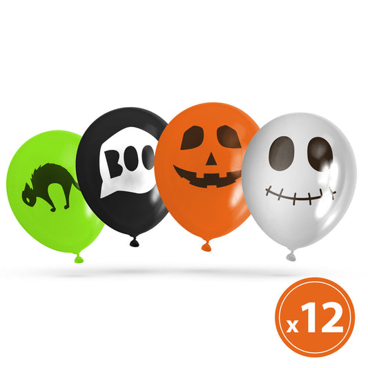 Halloween set balonov - 4 vrste - 12 kos