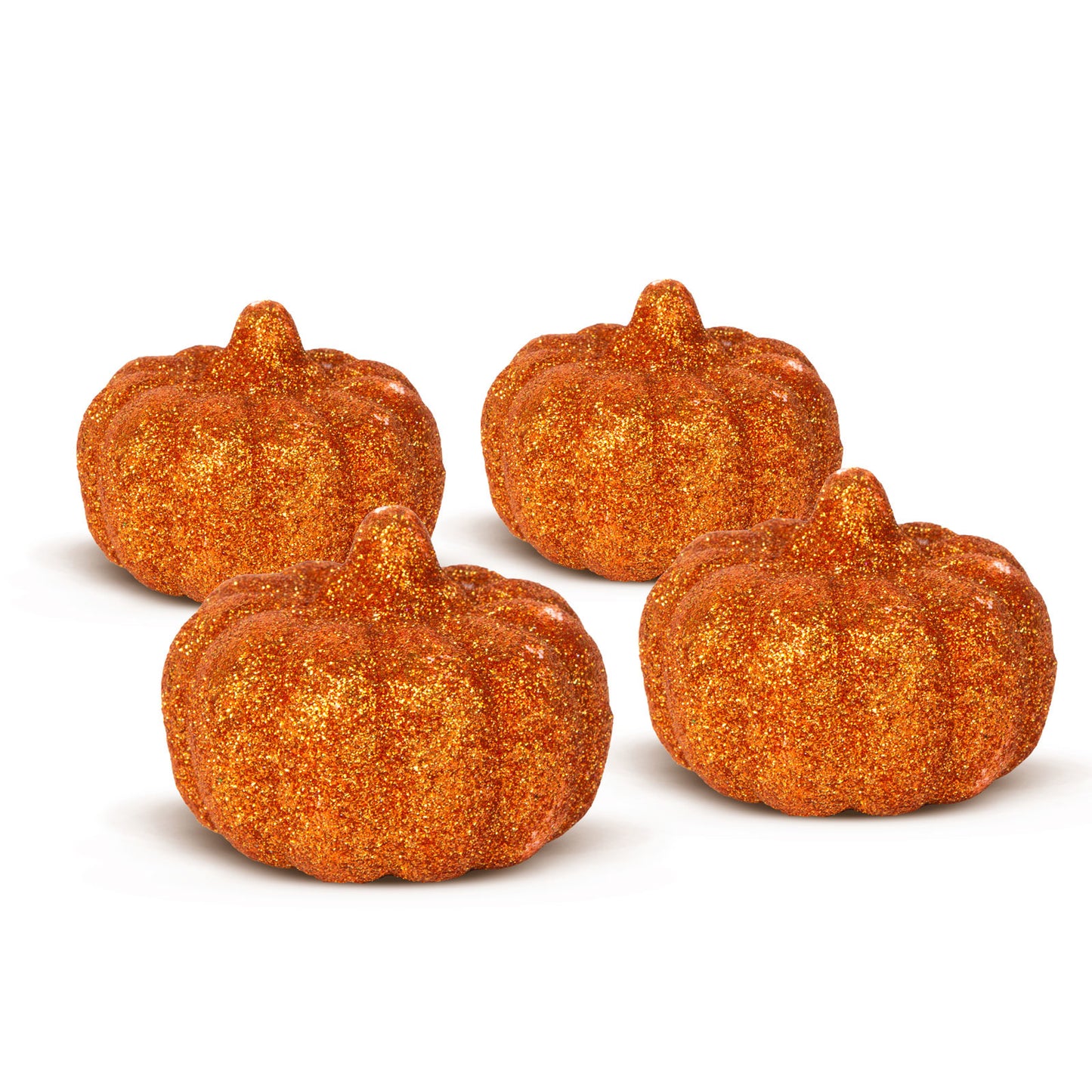 Dekoracijska buča za noč čarovnic - 5,2 cm - pena - bleščeča - 4 kos / paket