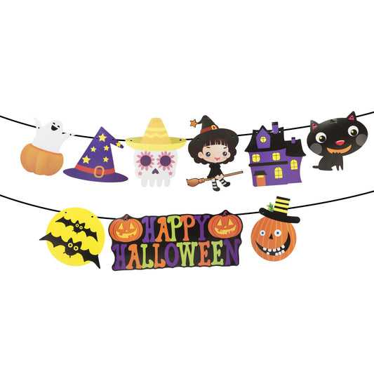 Halloween papirnata girlanda - z več motivi - 3,5 m