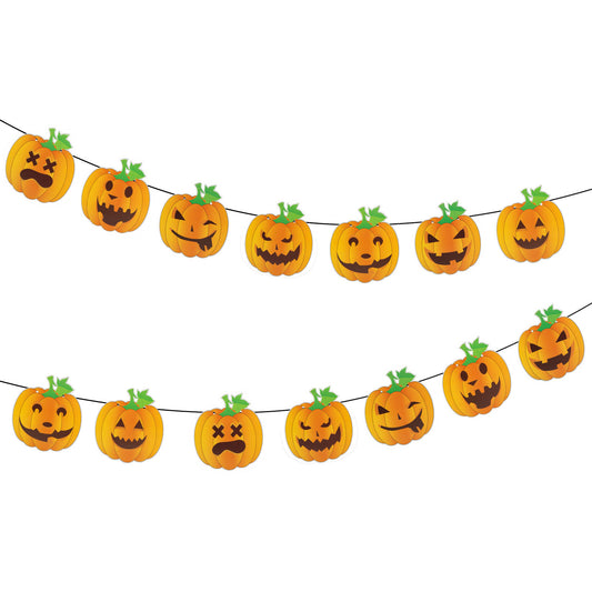 Halloween papirnata girlanda - buča - 3,5 m - 8 kom buč