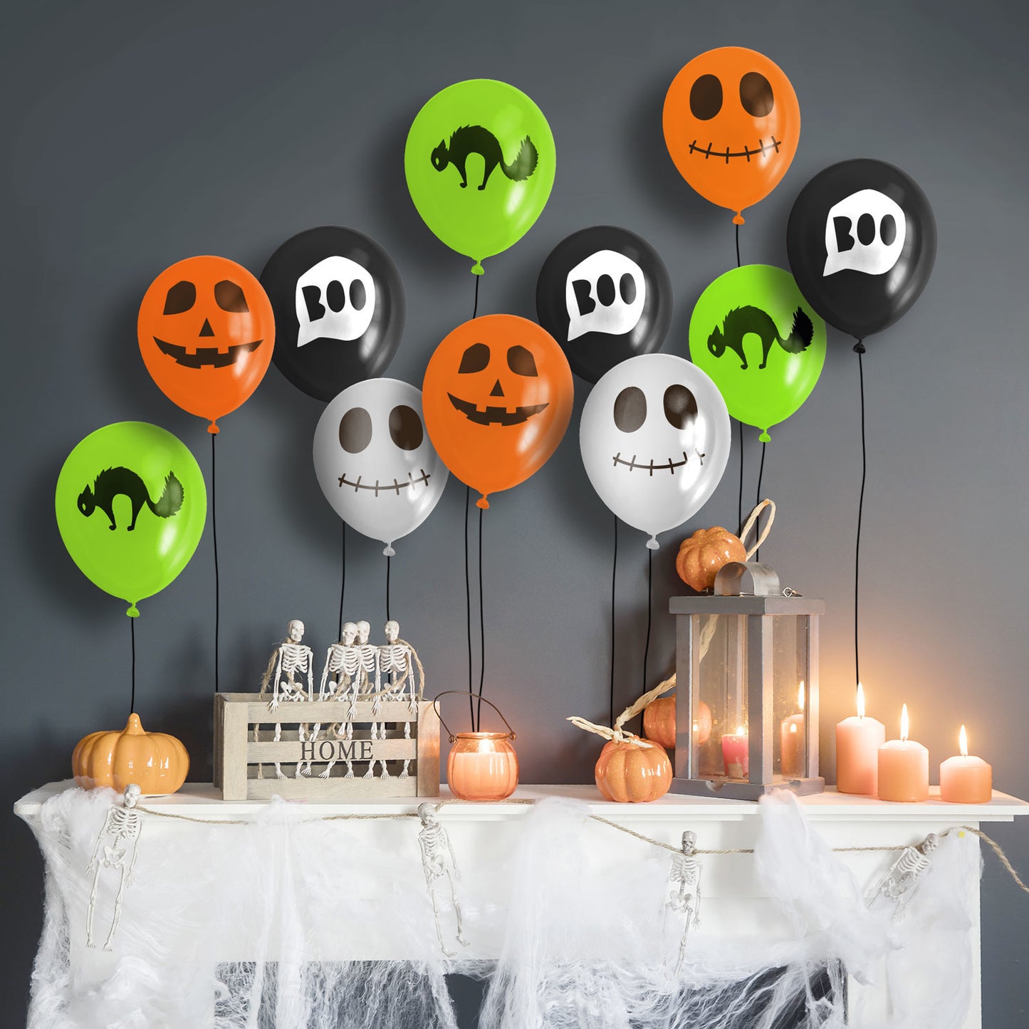 Halloween set balonov - 4 vrste - 12 kos