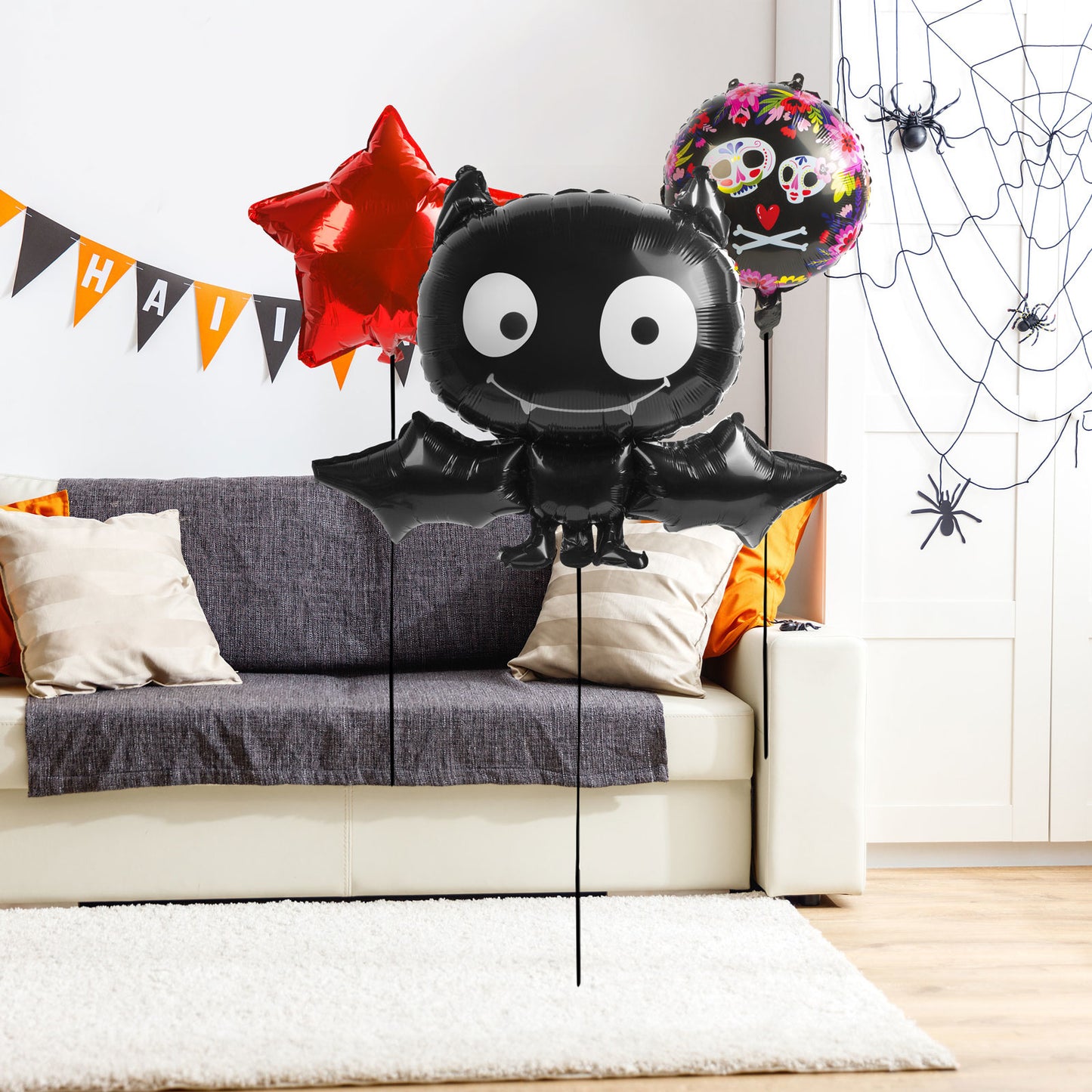 Halloween set balonov - netopir - 5 kos