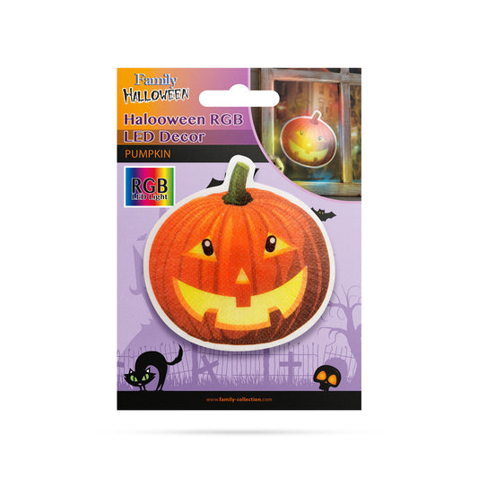 Halloween RGB LED dekor - samolepilni - buča