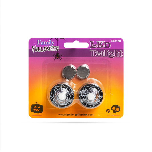 Led čajna svečka - noč čarovnic, črna - 2 kom / paket