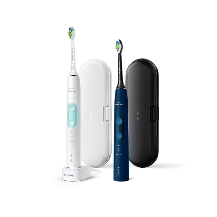 PHILIPS - Sonicare ProtectiveClean 5100 sonični električni zobni ščetki z dodatki 2 kos (HX6851/34) bela/modra