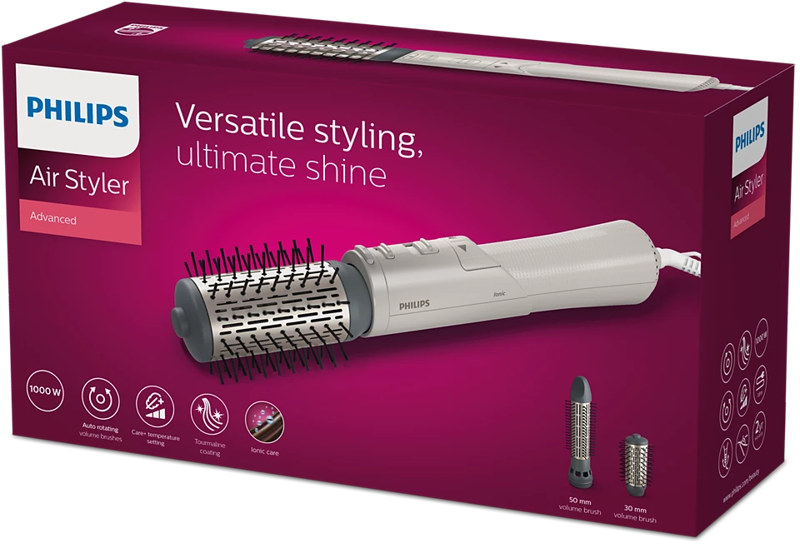 PHILIPS - 7000 Series Air Styler BHA710/00 – vrtljiva toplovzračna krtača, 1000W, Ionic & tourmalin tehnologija