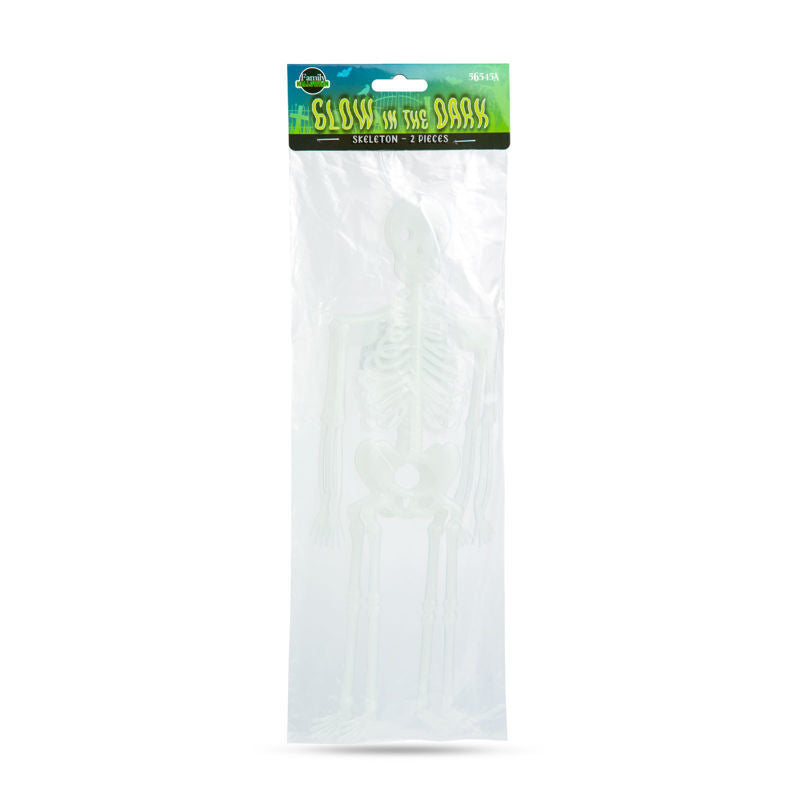 Fosforescentna dekoracija za noč čarovnic obesek - okostnjak - 32 x 11 cm