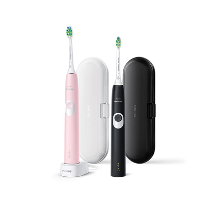 PHILIPS - Sonicare ProtectiveClean 4300 HX6800/35 – 2 električni sonični zobni ščetki (set ročaja + etui)roza/črna