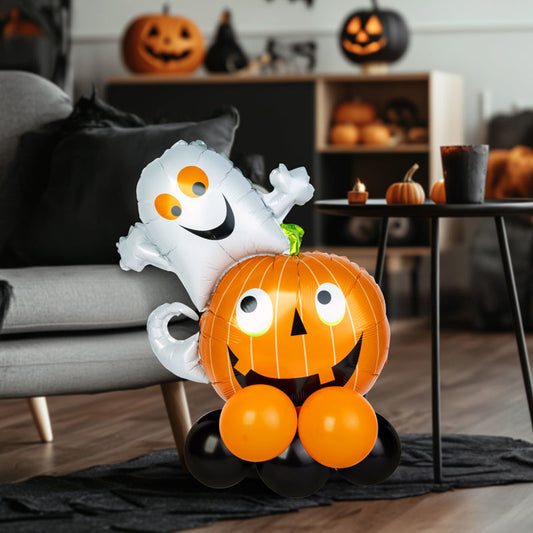 Komplet balonov za noč čarovnic – buča in duh z dodatki (Halloween dekoracija)