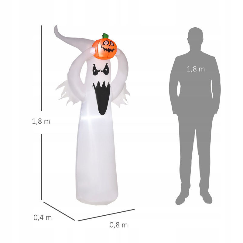 Napihljiv Duh - 180 cm - IP44 - 6 belih LED diod - 100 - 240 V - zunaj