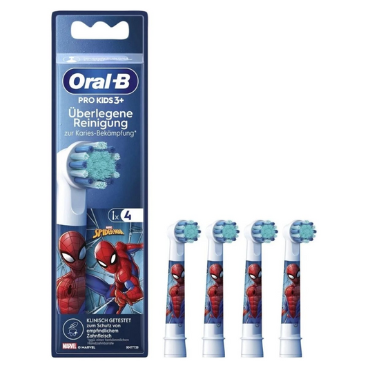 ORAL-B - Pro Kids Spiderman 3+ glave za zobno ščetko za otroke, komplet 4 kosov
