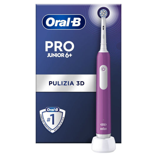ORAL-B - Junior Pro 6+ električna zobna ščetka za otroke s senzorjem pritiska Purple