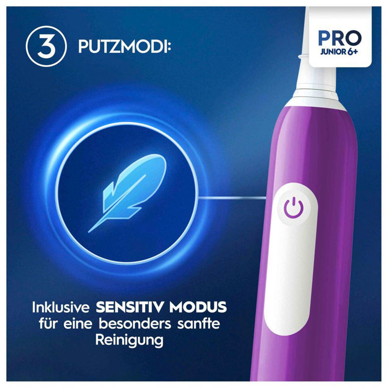 ORAL-B - Junior Pro 6+ električna zobna ščetka za otroke s senzorjem pritiska Purple