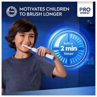 ORAL-B - Junior Pro 6+ električna zobna ščetka za otroke s senzorjem pritiska Purple