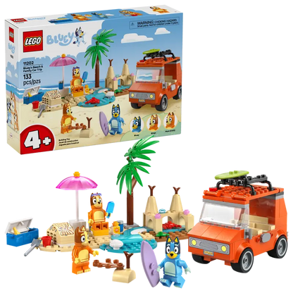 LEGO Bluey 11202 Blueyjina plaža in izlet z družinskim avtomobilom