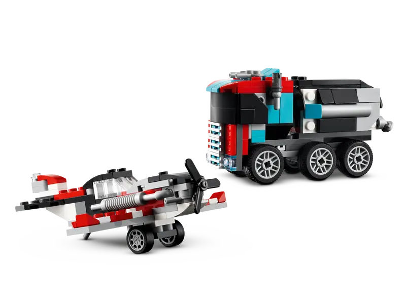 Lego Creator 31146 Ploščadni tovornjak s helikopterjem 3v1