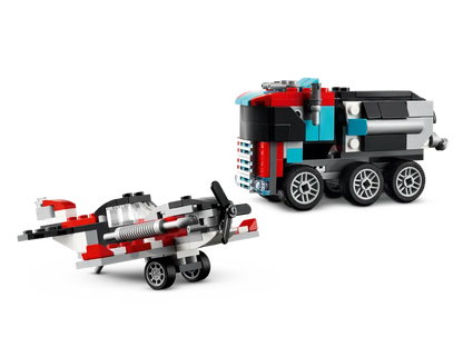 Lego Creator 31146 Ploščadni tovornjak s helikopterjem 3v1