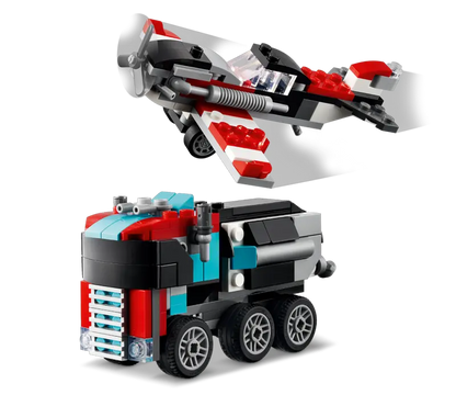 Lego Creator 31146 Ploščadni tovornjak s helikopterjem 3v1
