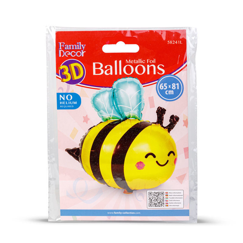3D Balon iz alu folije - čebela - 65 x 81 cm - Božična dekoracija