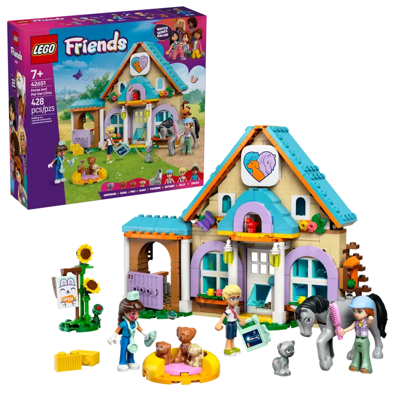 Lego Friends 42651 Veterinarska klinika za konje in hišne ljubljenčke
