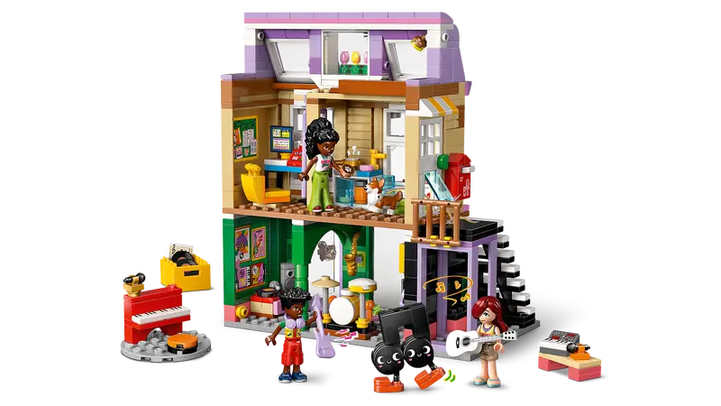 Lego Friends 42653 Glasbena trgovina in stanovanje