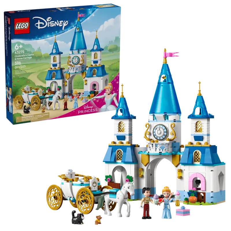 Lego Disney Princess 43275 Pepelkin grad in kočija s konjsko vprego