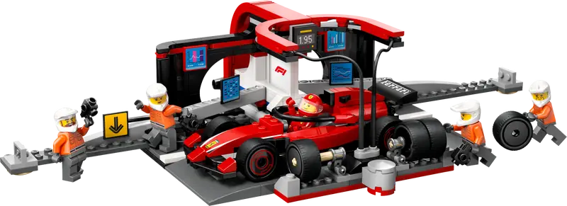 Lego City 60443 Servisni boks in mehaniki z avtomobilom Ferrari F1