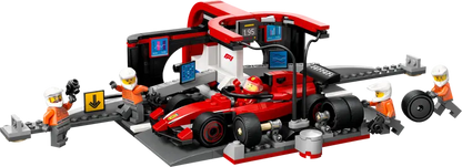 Lego City 60443 Servisni boks in mehaniki z avtomobilom Ferrari F1