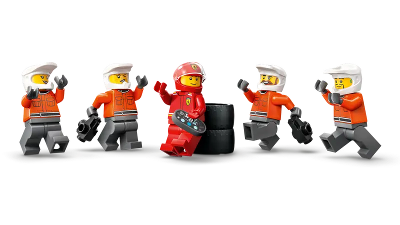 Lego City 60443 Servisni boks in mehaniki z avtomobilom Ferrari F1