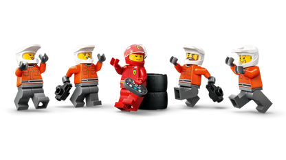 Lego City 60443 Servisni boks in mehaniki z avtomobilom Ferrari F1