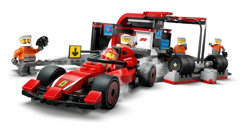 Lego City 60443 Servisni boks in mehaniki z avtomobilom Ferrari F1