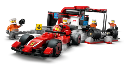 Lego City 60443 Servisni boks in mehaniki z avtomobilom Ferrari F1