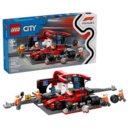 Lego City 60443 Servisni boks in mehaniki z avtomobilom Ferrari F1