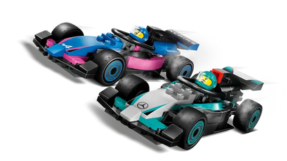 Lego City 60444 Avtomehanična delavnica F1 ter dirkalnika Mercedes-AMG in Alpine