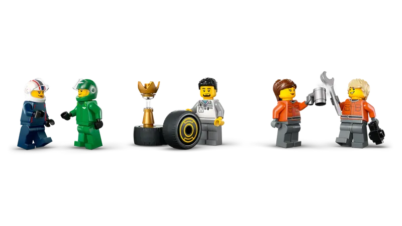 Lego City 60445 Tovornjak F1 z dirkalnikoma F1 RB20 in AMR24
