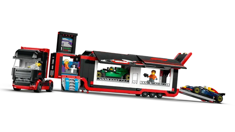 Lego City 60445 Tovornjak F1 z dirkalnikoma F1 RB20 in AMR24