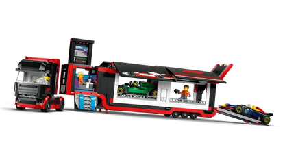 Lego City 60445 Tovornjak F1 z dirkalnikoma F1 RB20 in AMR24