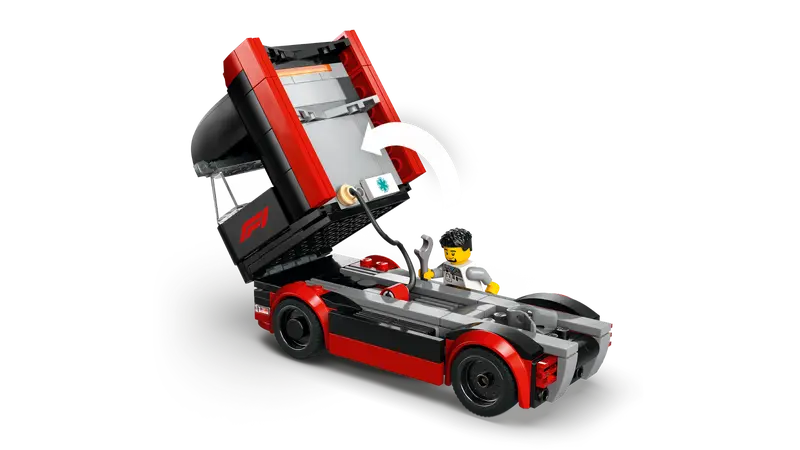 Lego City 60445 Tovornjak F1 z dirkalnikoma F1 RB20 in AMR24
