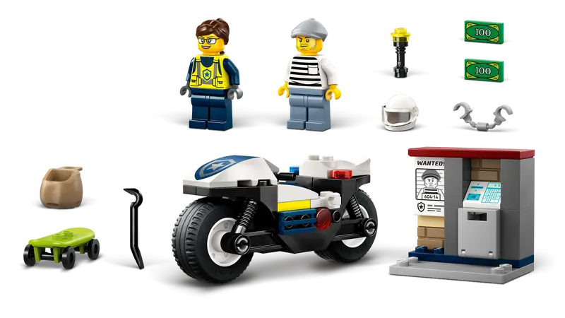 Lego City 60455 Pregon s policijskim motorjem