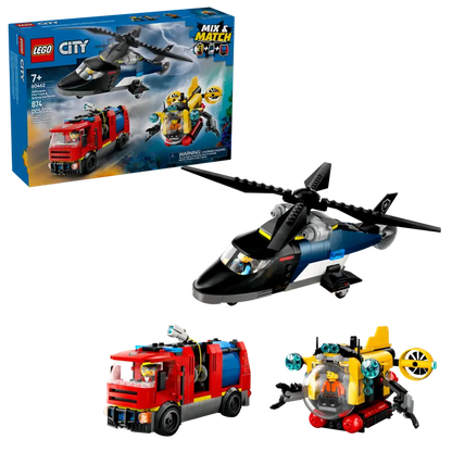 Lego City 60462 Remiks helikopter, gasilsko vozilo in podmornica