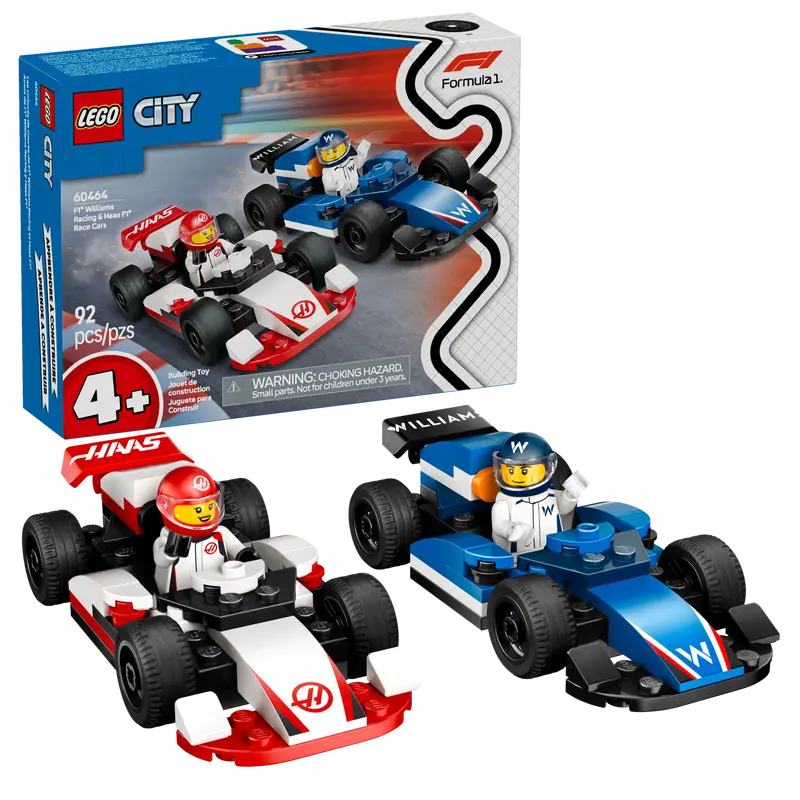 Lego City 60464 Dirkalnika Williams Racing F1 in Haas F1